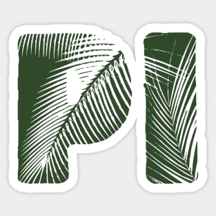 Pi Leaf Letters Sticker